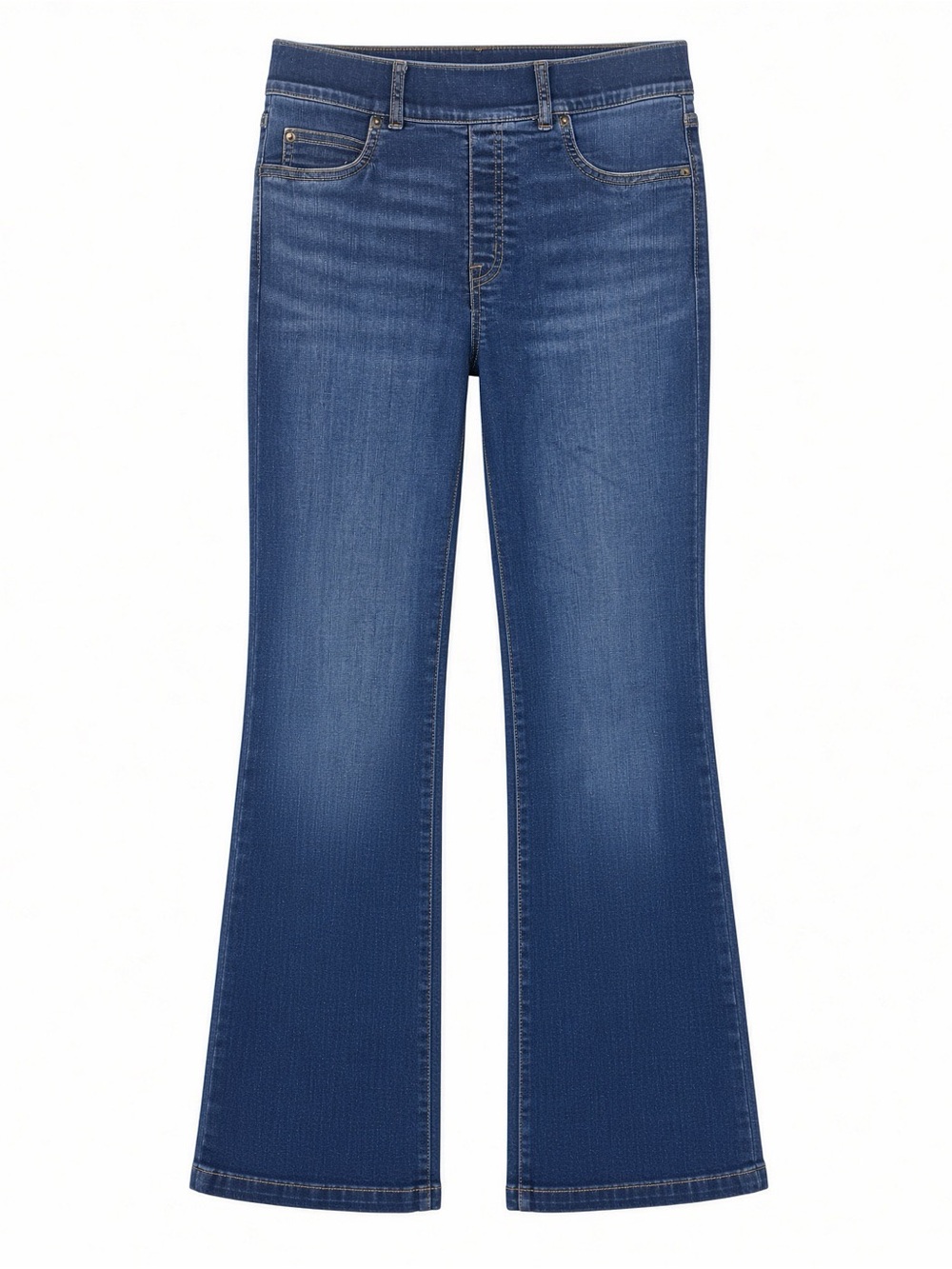 Spanx High Rise Flare Jeans Large Midnight Shade Pull On Shaping 20327R
